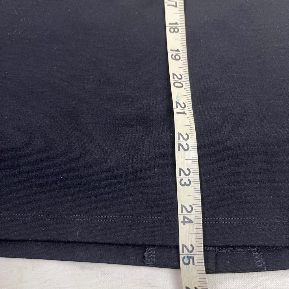 Eileen Fisher Black Pencil Skirt Faux‎ Leather Trim Career Medium M - Picture 4 of 11